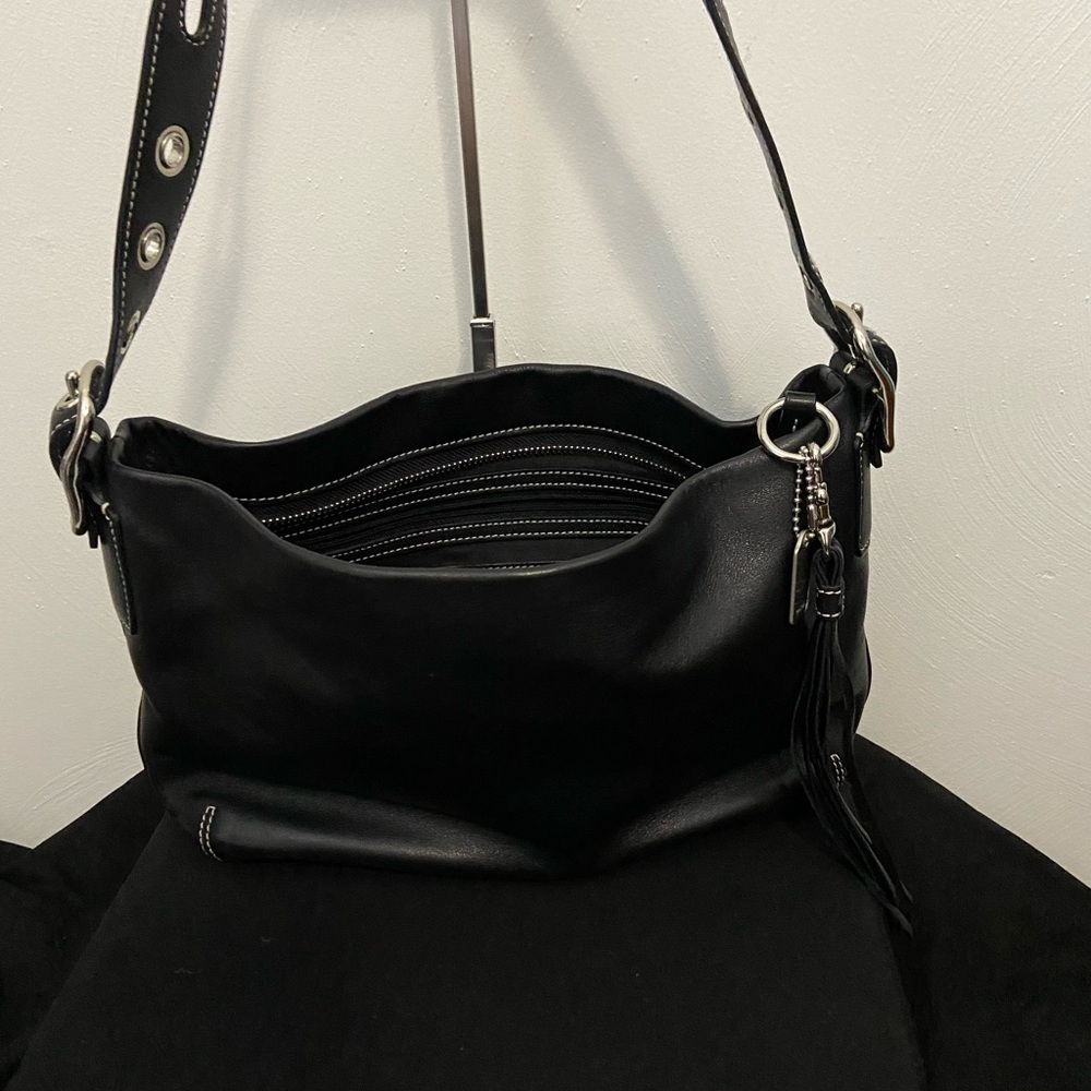 Coach 1417 East West Black Legacy Zip Top Closure Shoulder/Hobo Bag